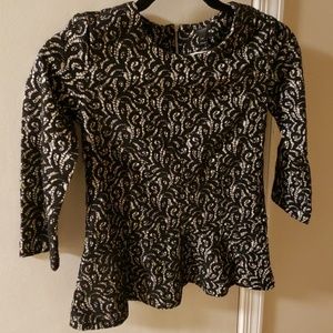 J. Crew peplum embroidered top